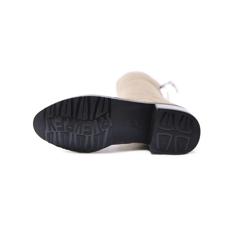 Beige Rotonda Di 0117 Donna Ginocchio Stretch Estero Il Spessore 2018 Lungo Pelle Con Inverno Nuovo Commercio Da Stivali Scamosciata Testa Tubo Sopra q1wntRI