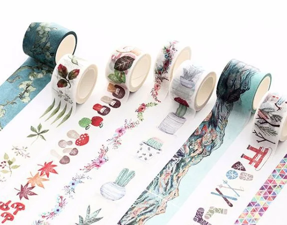 2cm 3cm 4cm Leaves flower washi tape masking DIY decoration Scrapbooking Sticker Label Tape School Office Supplies | Канцтовары для