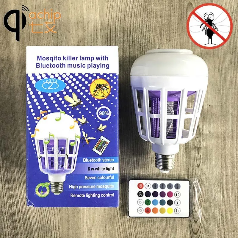 Wireless Bluetooth Speaker Bulb E27 Smart RGB RGBW Dimmable LED Music Player Audio Light Lamp with Mosquito Killer Trap Light bluetooth-music-player : image Wireless Bluetooth Speaker Bulb E27 Smart RGB RGBW Dimmable LED Music Player Audio Light Lamp with Mosquito Killer Trap Light bluetooth-music-player