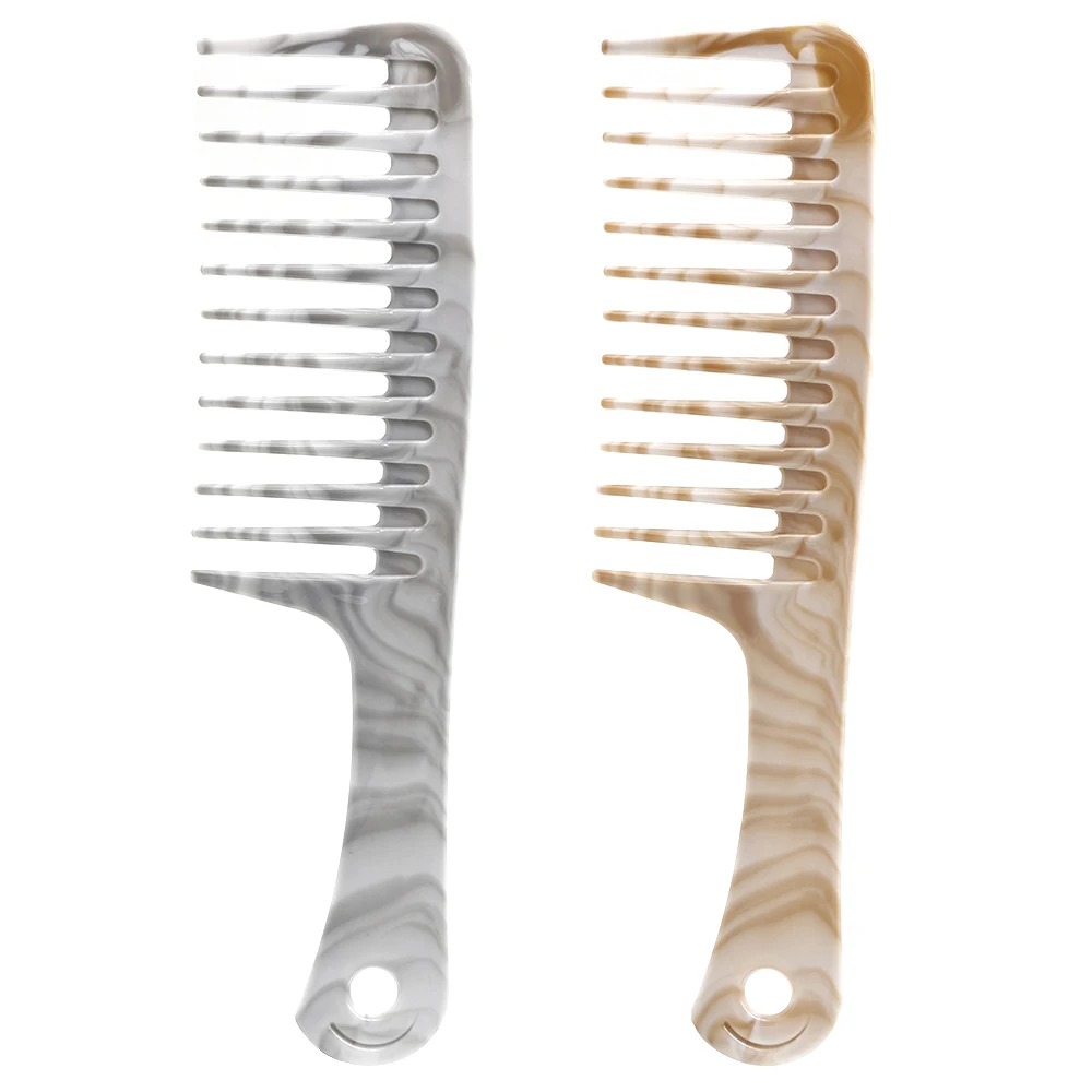 

2 Colors Available Wide Teeth Hair Comb Plastic Strong Long Hair Styling Comb Anti Static Hair Salon Comb In Thick Hard Design