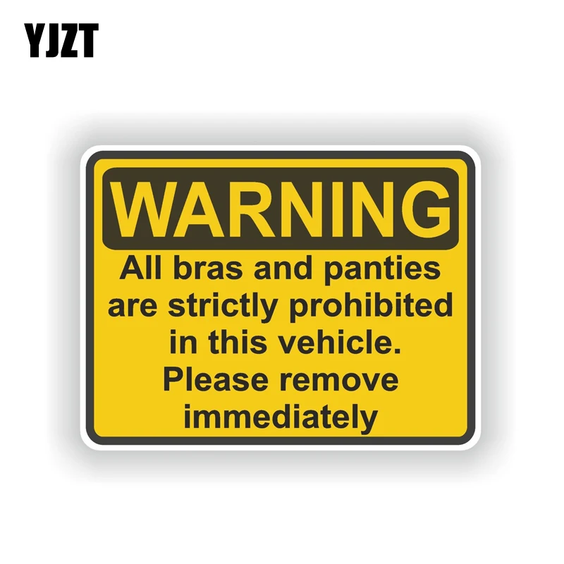 YJZT 13.7CM*10.3CM Warning Funny Sticker Bras And Panties Are Strictly  Prohibited Decal Car Sticker 6-1925