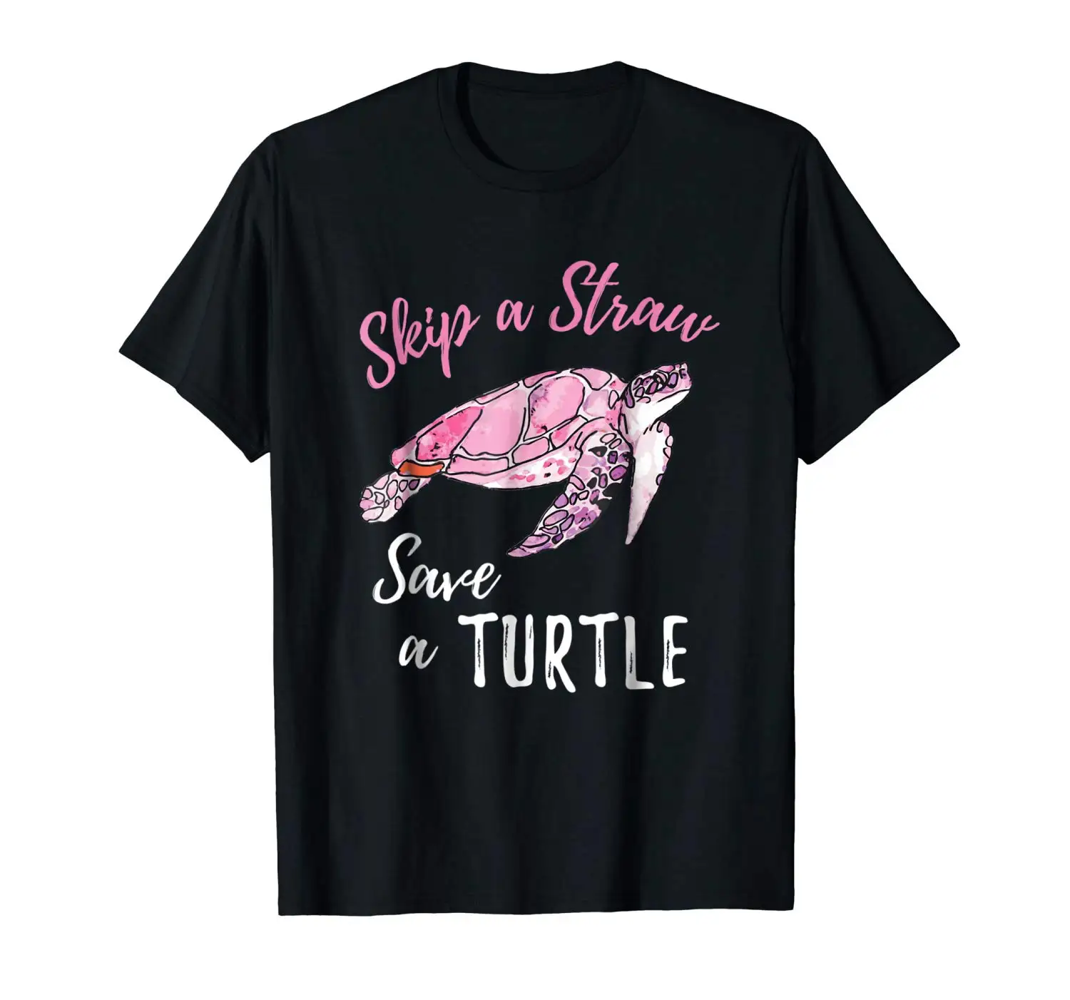 

Skip a Straw Save a Turtle T-Shirt Save Turtles Shirt Fashion Men And T Shirt Free Shipping Hipster