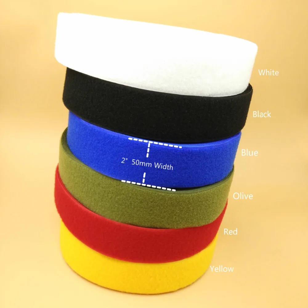 2" Sew On Roll Hook+Loop Tape 6 Colors 5M Sewing Fastener Magic Tape