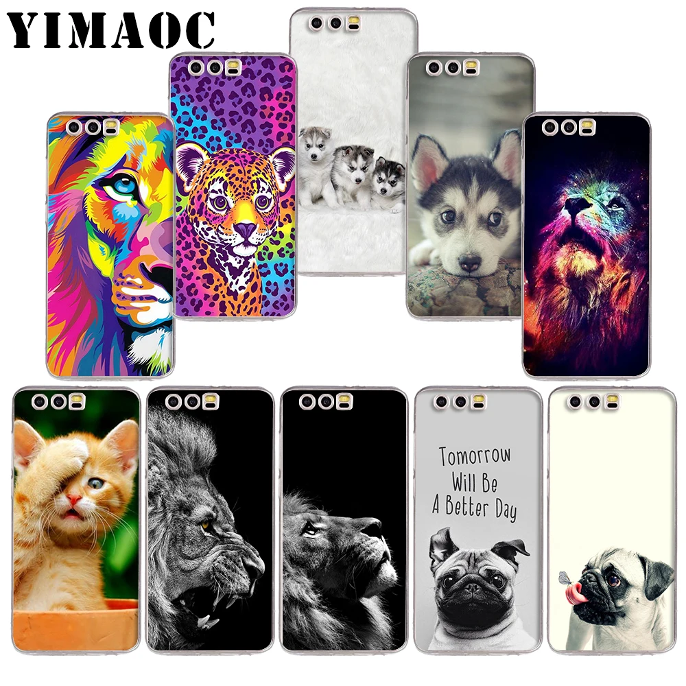 

YIMAOC 124z cute dog pug and tiger lion Soft TPU Case for Huawei Honor 10 9 lite 7A Pro 7C 7X 8X Nove 3 3i