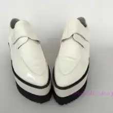 Принцесса Лолита Белая обувь черный и белый фон волшебный наконечник палки обувь по индивидуальному заказу большой размер обувь ручной работы an1284