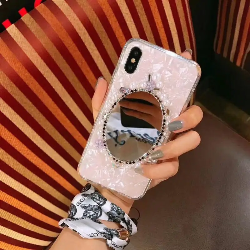 Для iPhone 6 6s 7 8 plus X для Samsung galaxy s7 edge s8 s9 note милый зеркальный мягкий чехол телефона с