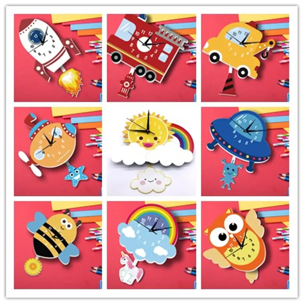 Lovely Cartoon Creative Wall Clock Modern Design Kids Gifts Wall