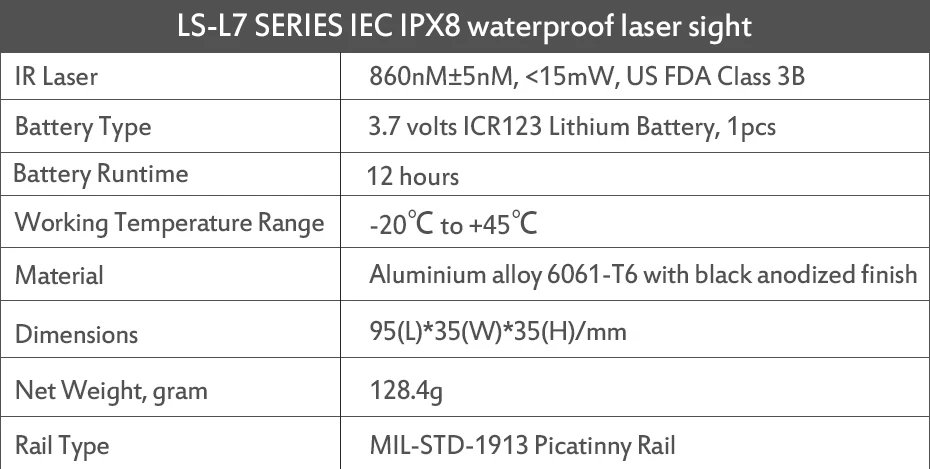 Laserspeed IPX8 винтовка установленная ИК лазерный Воздушный пистолет охотничий ИК лазер для винтовки с Пикатинни рейку