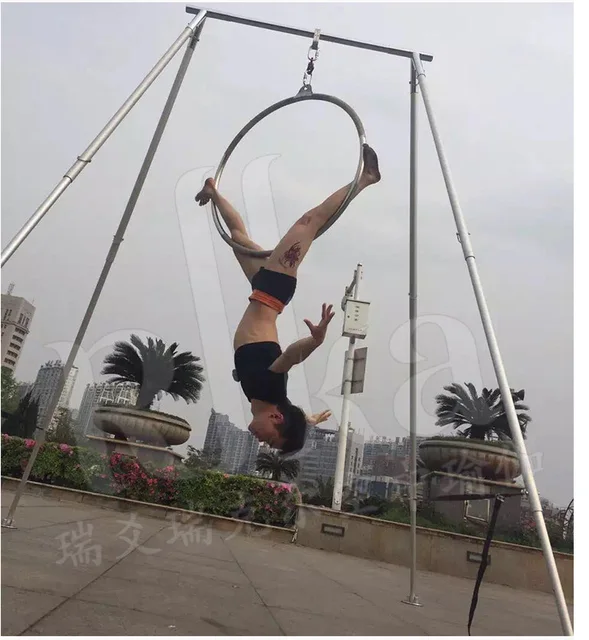 Outdoor Indoor Portable Hammock Aerial Yoga Stand Yoga Swing Trapeze Set  Stand Acrobatics Hoop Silks Use Aerial Rig - AliExpress