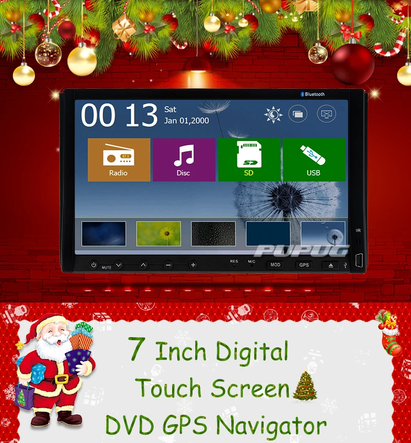 Monitor Car DVD Player Bluetooth Double Din Car Stereo USB SD Autoradio Headunit FM AM Video Radio Receiver Audio Touch Screen 7Inch Built in RDS iPod Camera