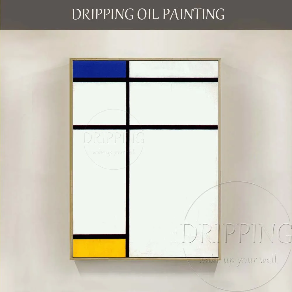 Artist Hand painted Simple Design White Geometry Oil Painting on Canvas