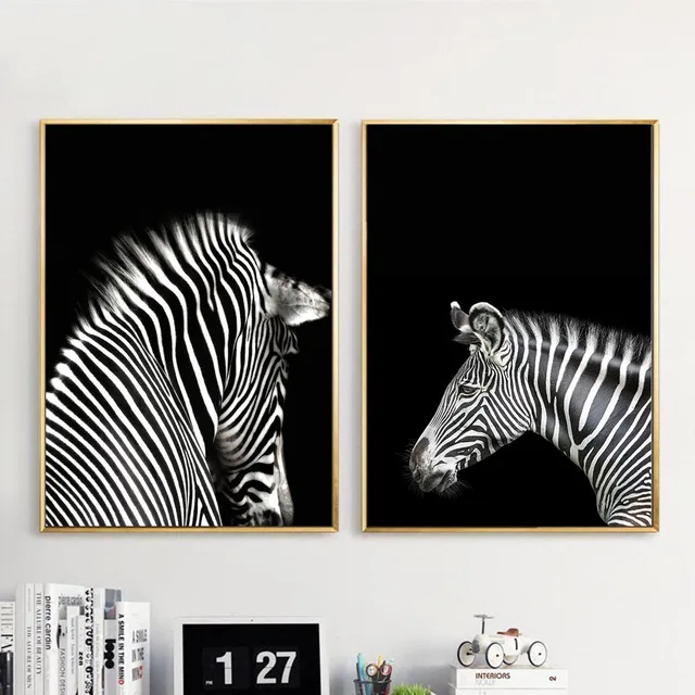 Black white animal zebra wall art canvas posters and prints minimalist abstract painting wall picture for Black white animal zebra wall art canvas posters and prints minimalist abstract painting wall picture for