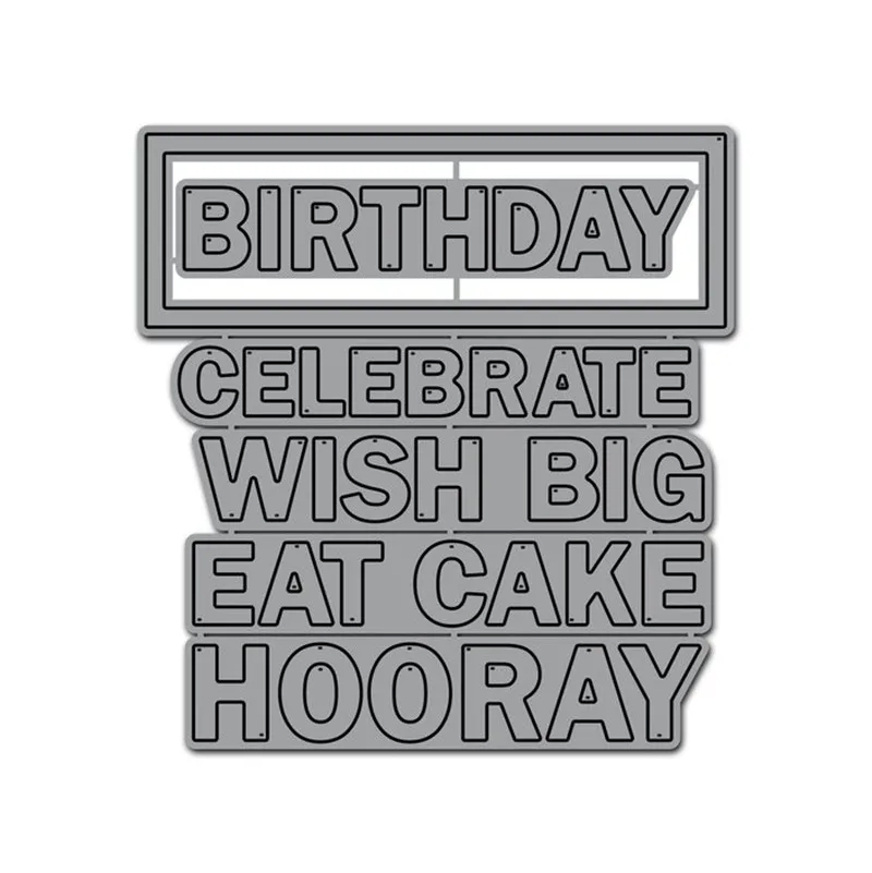 

Wish Birthday Tiles Cutaways Word Dies for Scrapbooking New 2019 Craft Dies Cuts for Card Making Stitch Troqueles Stencil