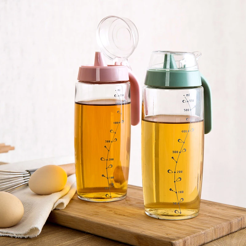 LIYIMENG 500ML Glass Jug Leakproof Oil Tank Vinegar Pot Soy Sauce Oil Bottle Vinegar Bottles Sesame Oil Pot Kitchen ToolsB7