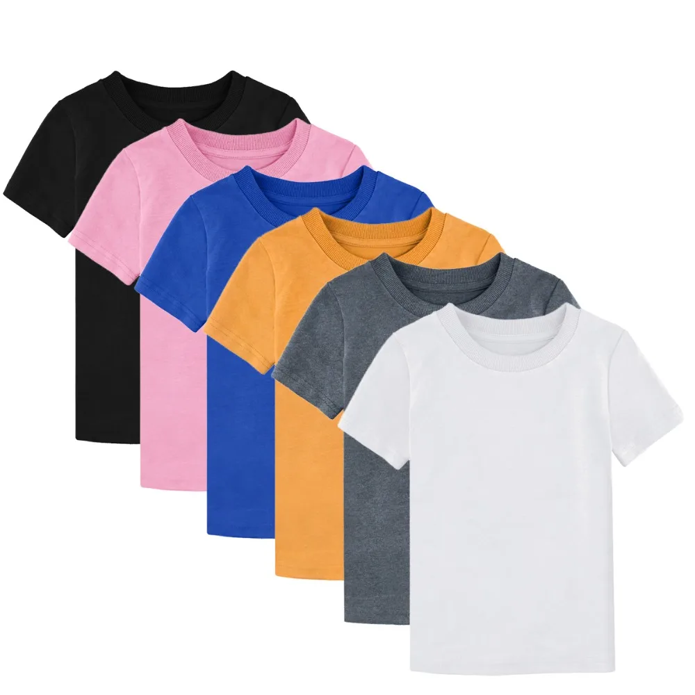 Kids Boys Girls Plain Tshirt Baby Summer T Shirt Infant Solid T Shirt