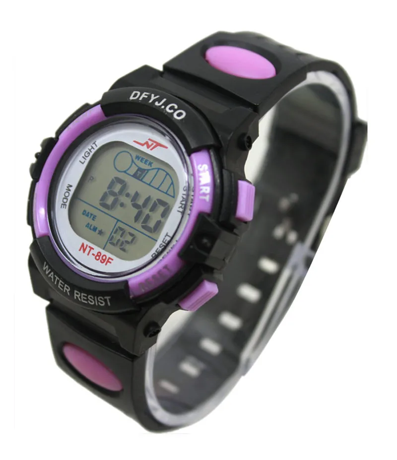 Водонепроницаемые детские цифровые светодиодный спортивные часы для мальчиков, детские часы с будильником и датой, подарочные спортивные часы для мальчиков и девочек, водонепроницаемые часы* A