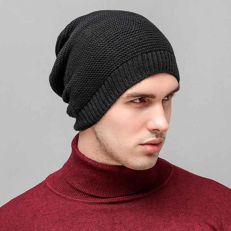 Winter Fall Wool Cap Ski cap Wool weaving Keep Warm Male and solid