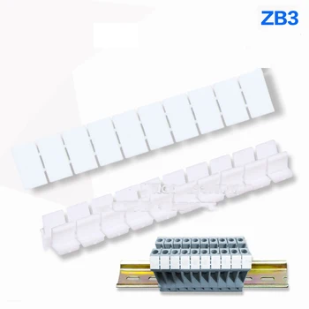 

100pcs ZB3 blank Number MARKER MBK3/E-Z Din Rail Terminal Blocks Maker Strips Label Connectors & Terminals ZB3 Terminal block