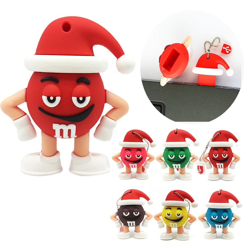 usb flash drive 64gb usb stick 32gb pen drive 16gb pendrive 128gb usb 2.0 8gb 4gb M&m's Chocolate MR Bean Cartoon Christmas gift