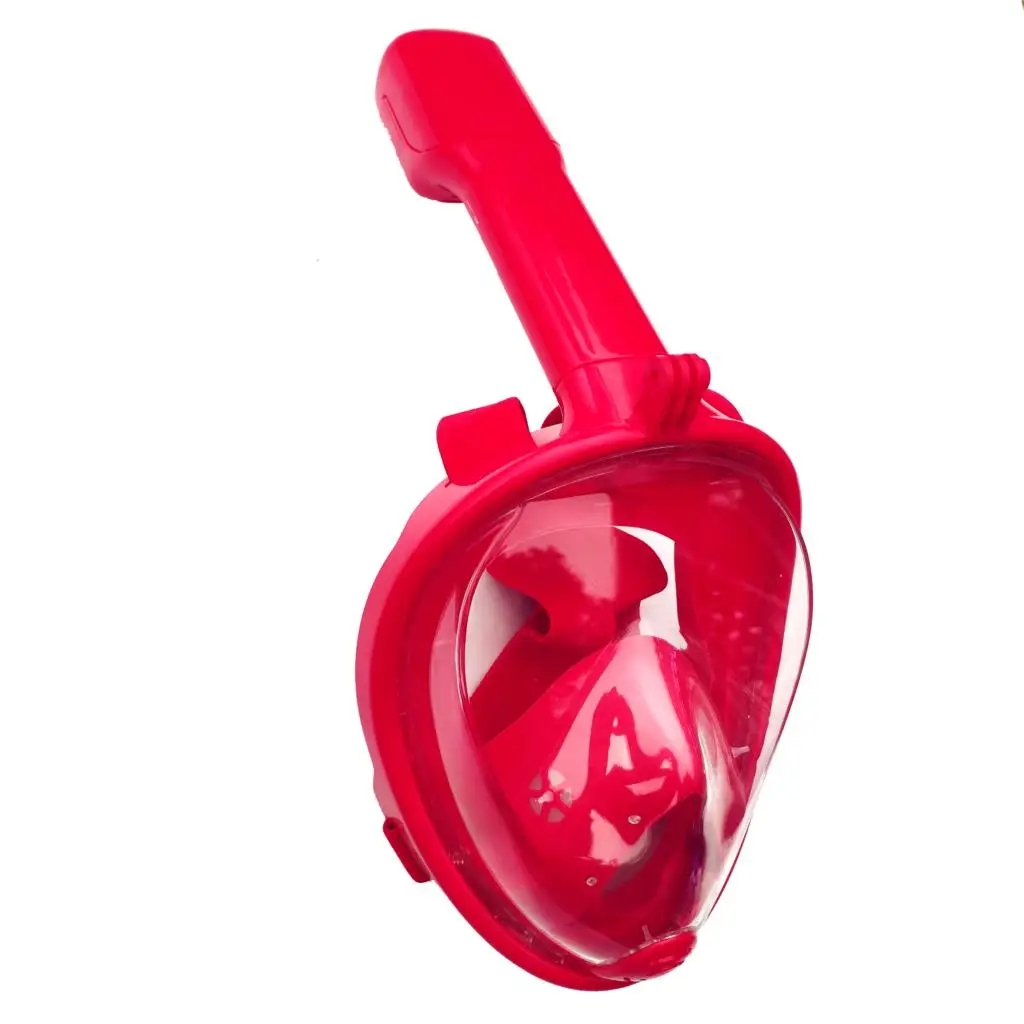 Full Face Maks для плавания дайвинга Сноркелинга полная маска для лица поверхность маска для подводного плавания 180 градусов версия для Gopro L/XL - Цвет: Красный