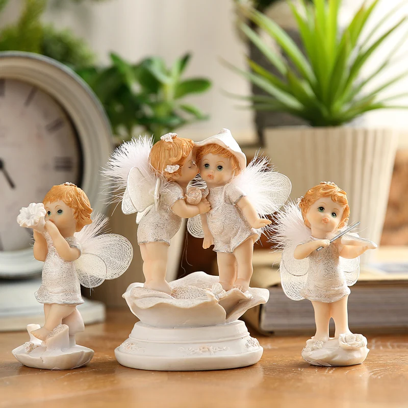European Resin Decoration Creative Children S Room Lovely Fairy Girls Bedroom Tv Cabinet Home Furnishing Living Room Decoration Figurines Miniatures Aliexpress