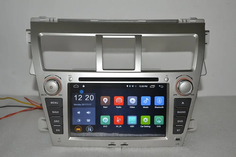 Perfect Android 7.1 for Toyota vios 2din car dvd player,gps navigation,bluetooth,radio,rds,steering wheel,free 8g map,mic,touch screen 10