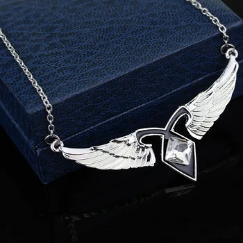 

10PCS City Of Bones Angels Force Movie Necklace Mortal Instruments Rhinestone Wing Pendant Jewelry Action Figure Cosplay Toys