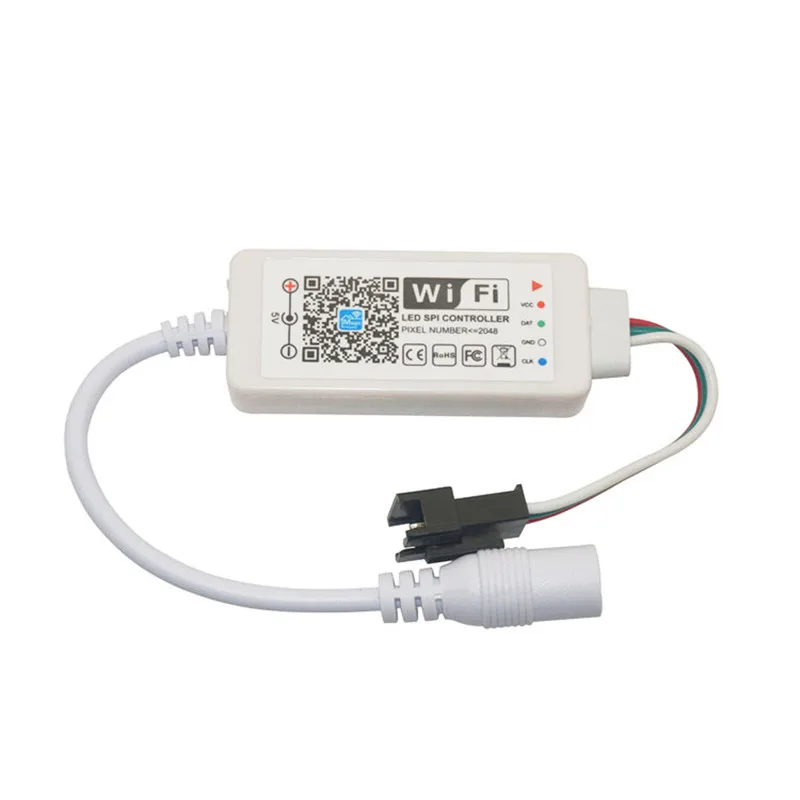 Светодиодный контроллер SPI адресуемых 2048 пикселей Миниатюрный Wi-Fi контроллер для WS2811 SK6812 WS2812B Светодиодные ленты DC5V DC12-24V Magic Home