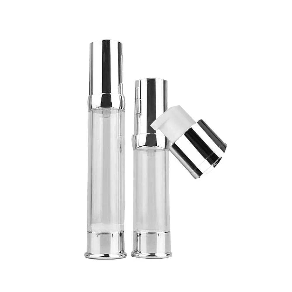 

100pcs Cosmetic packaging 5ml 10ml 30ml empty transparent vacuum airless bottle press pump travel bottles