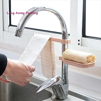 

Soap Dishes Drain Sponge Holder Bathroom Organizer Wall Mounted Storage Rack Soap Box Kitchen Hanging Shelf