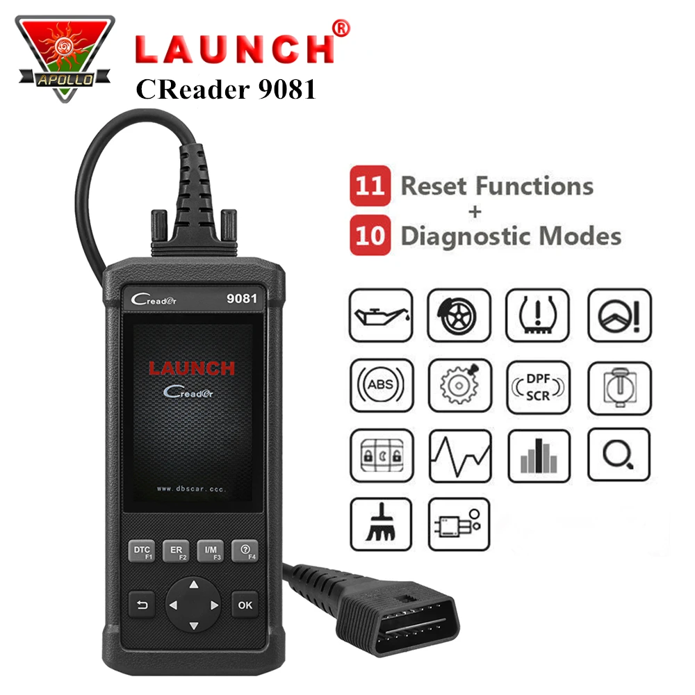Launch CReader 9081 OBD2 Diagnostic Scan Code Reader Tool CR9081 DIY Full OBD Scanner with Oil/EPB/BMS/SAS/DPF Reset Function Launch CReader 9081 OBD2 Diagnostic Scan Code Reader Tool CR9081 DIY Full OBD Scanner with Oil/EPB/BMS/SAS/DPF Reset Function