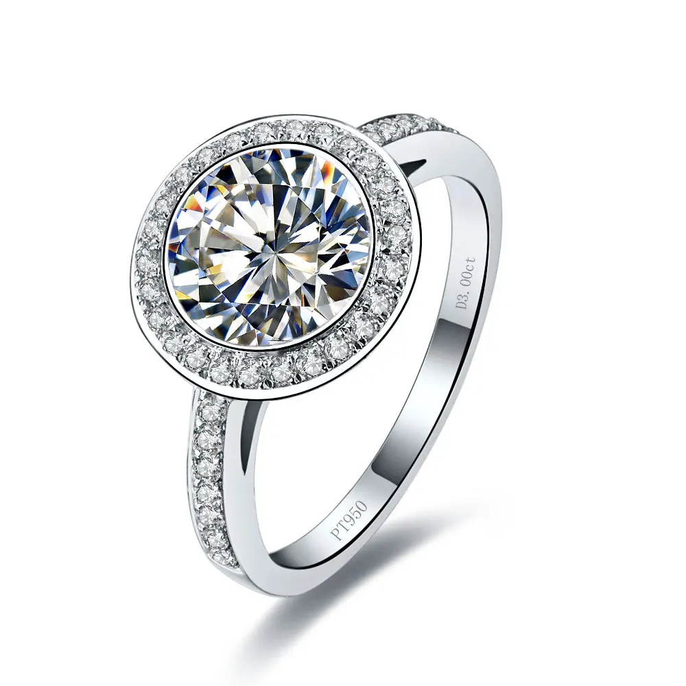 

Solid 14 Karat Gold Amazing 3 Carat Synthetic Diamonds Wedding Ring Fine Brilliant Customize Solid Gold Ring Fine Jewelry