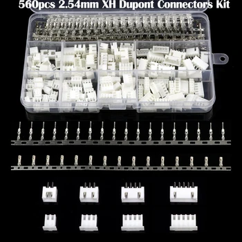 

560Pcs 2.54mm Dupont Connector Jumper Wire Cable Pin Header Pin Housing and Male / Female Pin Head Terminal Adapter Plug Set