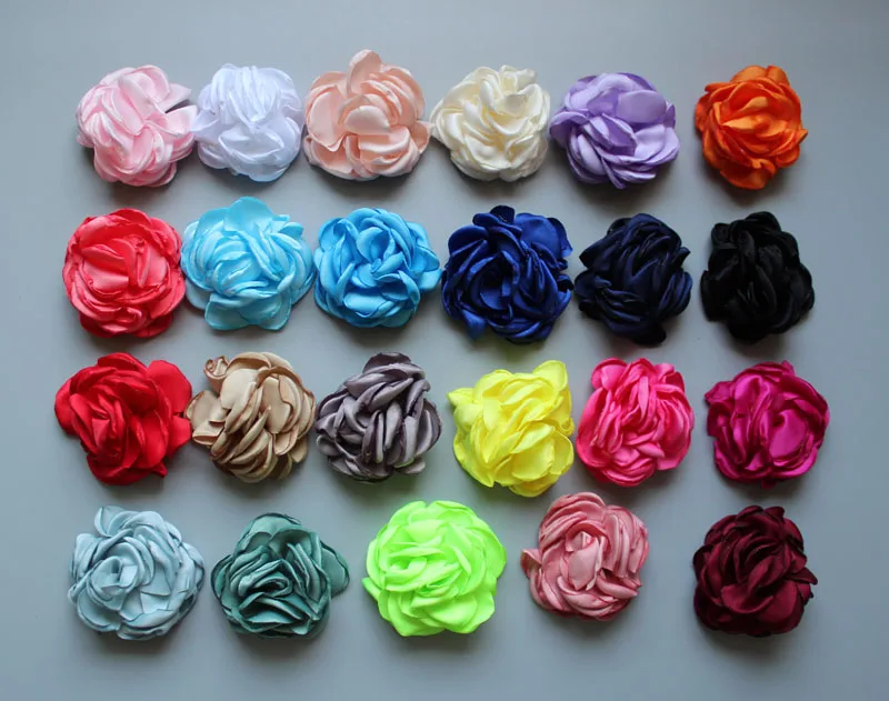 

2017 30pcs/lot 23colors Vintage Burned Eage Hair Rose Flowers For Children Accessories Artificial Fabric Flowers For Headbands