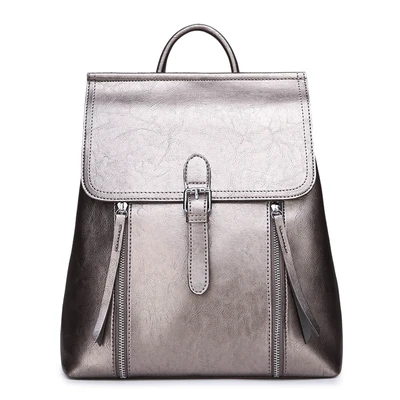 

Women Backpack Large Capacity Bookbag Simple Travel Bag Leisure Zipper Shoulder Bags Vintage Backpack Female Brand Leather