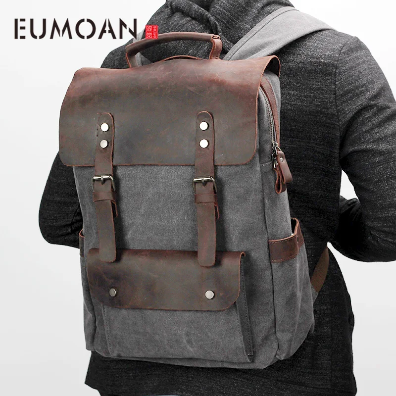 

EUMOAN Men's rucksack, literary and artistic British hundred with bag, college wind travel leisure computer bag