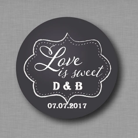 Custom Wedding Mason Jar Stickers Love is Sweet Candy Buffet Favor Labels Chalkboard style,Personalized Kisses Sticker