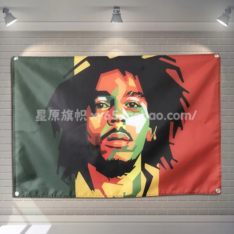 Bob Marley баннер музыкальная рок-группа регги, Ямайка подвесное украшение для дома флаг 4 Gromments в углов 3* 5FT 144 см* 96 см