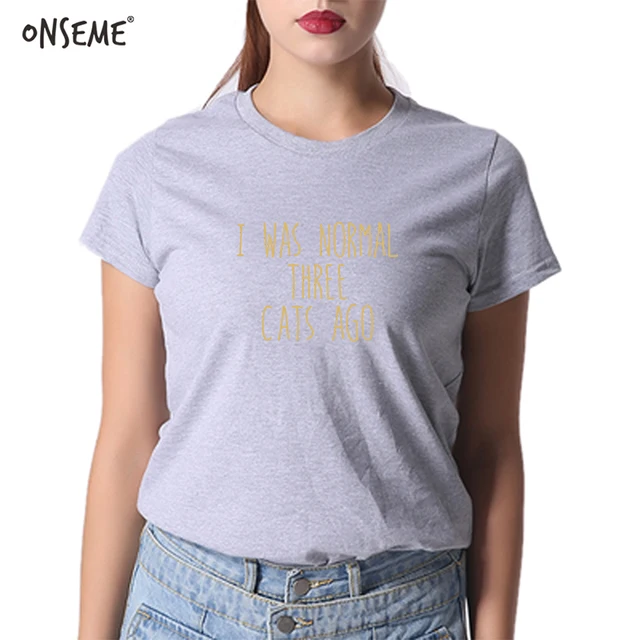 ONSEME Personality Letter Solid Cotton Female T-shirts Women 2018 Summer T-shirt Short Sleeved Women Funny T-shirts Plus Size