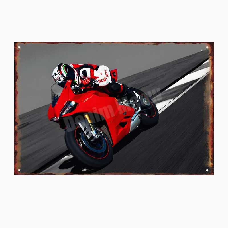 Ducati Corse табличка винтажная металлическая жестяная вывеска для паба бара гаража декоративная пластина для мотоцикла железная живопись мотор настенные художественные наклейки N280 - Цвет: R