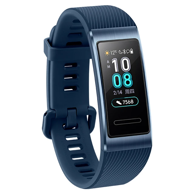 huawei Band 3 Pro gps Amoled 0,95 'Полноцветный Сенсорный Водонепроницаемый металлический браслет с датчиком пульса для плавания и сна - Цвет: blue