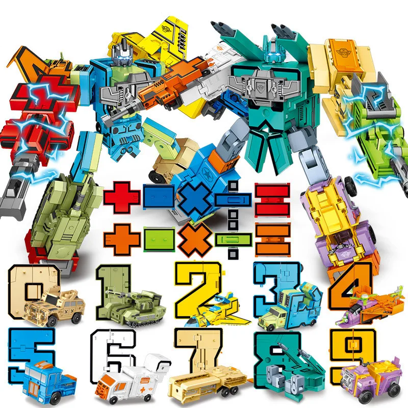 

YUEXING NEW Anime Transformation Number Robot Toy Kids COOL Deformation Action Figure DIY Creative Sets Model boy Toys gift