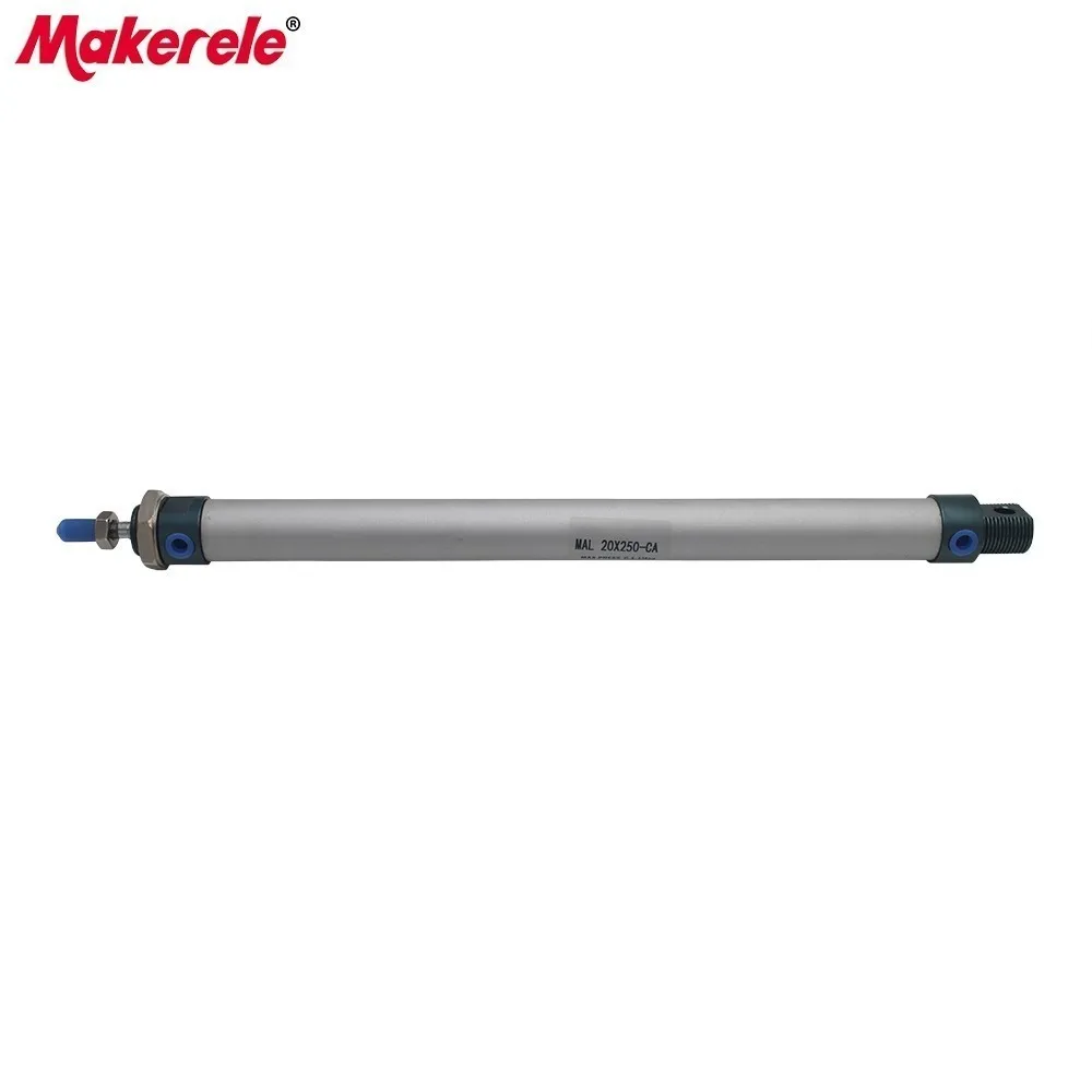 

Free Shipping Airtec Pneumatic Cylinder Double Acting Type Cylinders 20mm Bore MAL20-250-CA Aluminum Alloy Pneumatics