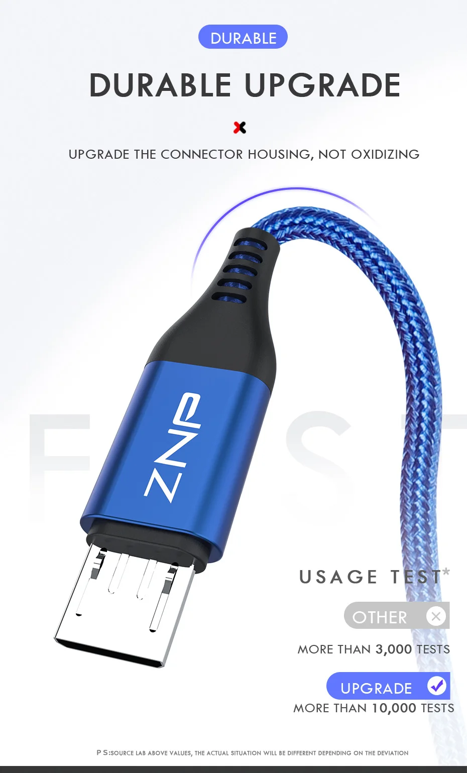 ZNP Micro USB кабель 3A нейлон Быстрая зарядка USB кабель для передачи данных для samsung Xiaomi Note 4 планшет Android мобильный телефон usb зарядный шнур