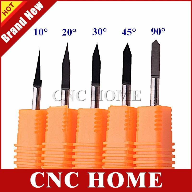 

5pcs 3.175mm Shank Vbit CNC Milling Cutters Carbide Engraving Carving Tools for Wood Woodworking PVC Acrylic CNC Router Bits
