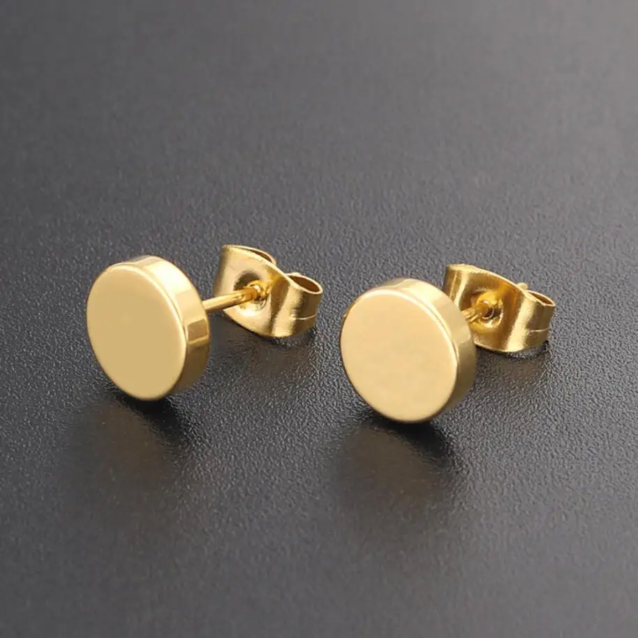 SMJEL Stainless Steel Fashion Geometric Stud Earrings For Women Round Design Elegant Birthday Wedding Gift Brincos | Украшения и