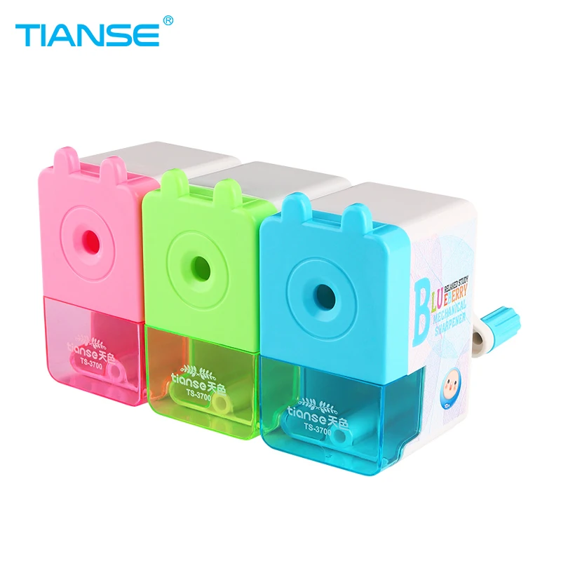 

TIANSE Candy Color Mechanical Pencil Sharpener Desktop Manual Pencil Case for Student School Stationery Office Supplies