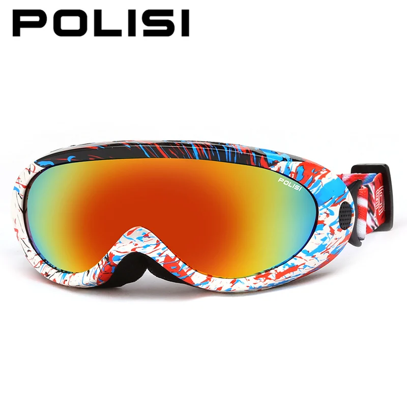 POLISI de invierno, esquí, Snowboard, patinaje, gafas de los niños Anti-niebla nieve gafas UV400 deporte al aire libre de esquí Esqui gafas