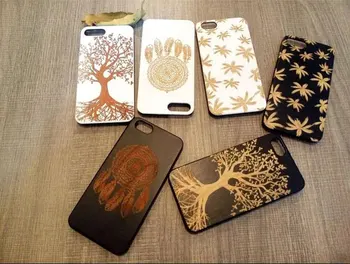 

For iPhone7 Retro Real Handmade Wood Case For iPhone 7 7 Plus Slim Luxury PC + Wood Carving Phone Cases Coque Hard Back Cover