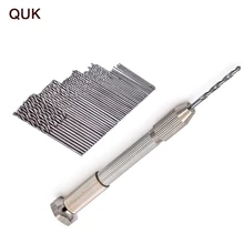 QUK Мини Микро алюминиевая ручная дрель с быстрозажимным патроном 51PcsSet 0,5-1,5 мм Спиральные сверла наборы высокоскоростной роторный инструмент